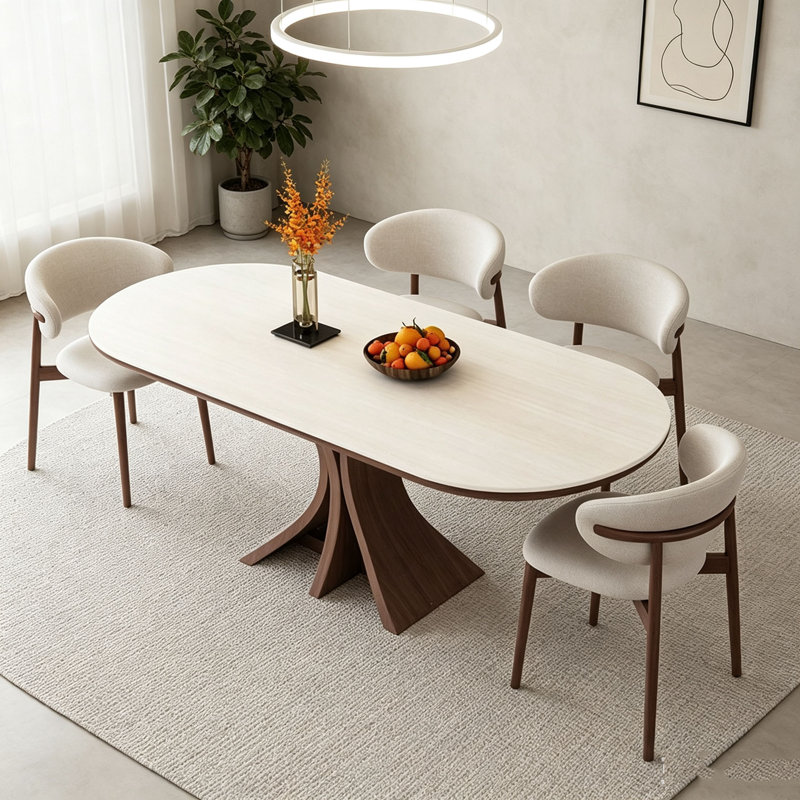 Table en pierre frittée rétro, 29.5" H x 70.9" W x 31.5" D