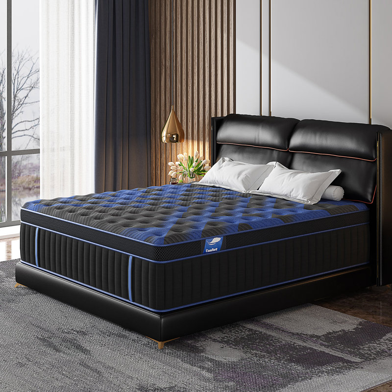 12''/14''  Medium Hybrid Mattress with Gel Memory Foam Individual Pocket Springs and Bed in a box, King, 12"
