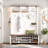 Farmhouse 4-in-1 Hall Tree With 6 Hooks, Entryway Bench With Adjustable Shelves, 16 Open Compartments And A Side Umbrella Rack-114556069