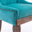  Chaise de salle à manger latérale, chaises en tissu épaissi avec pieds en bois massif aux tons neutres, tête de clou en bronze, ensemble de 2, bleu-1064295