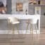 Ensemble de 30 tabourets de bar de 30 pouces avec repose-pieds chromé et base en velours + tabouret de bar simple Golden Leg, crème-130094453