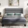 Elison Platform Bed with Fabric Upholstered Headboard and Wooden Slats