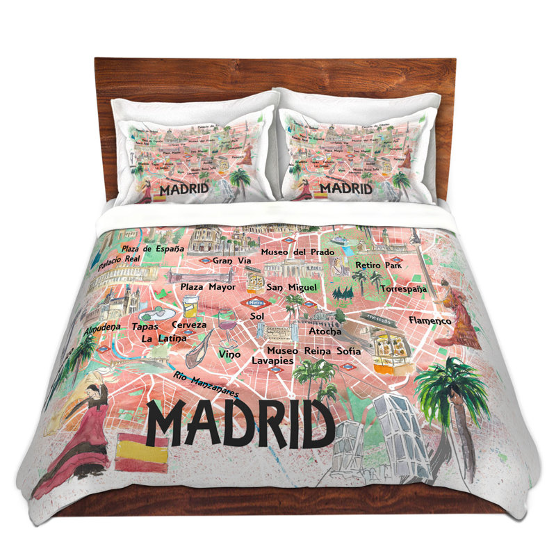 Ensembles de housse de couette DiaNoche en microfibre par Markus Bleichner - Carte de Madrid, Espagne