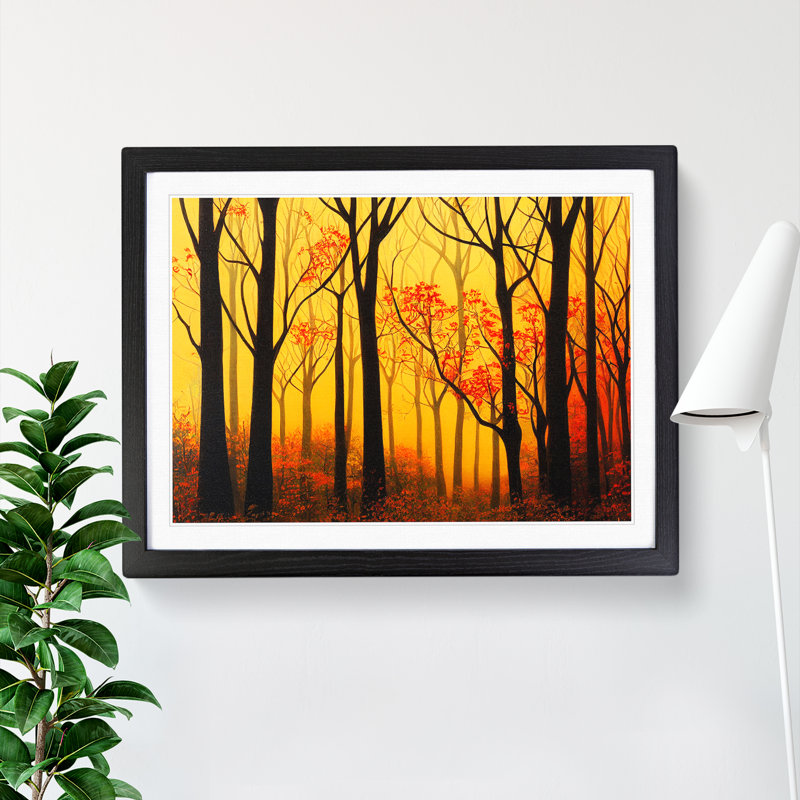 XH1022-984X A Sumptuous Autumn Forest - Single Picture Frame Painting, Black, 25cm H x 34cm W x 2cm D