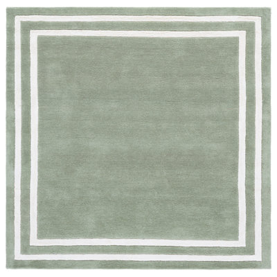Lauren Ralph Lauren 6953 Hand Tufted Wool; Viscose Geometric Rug in Light Green/Ivory