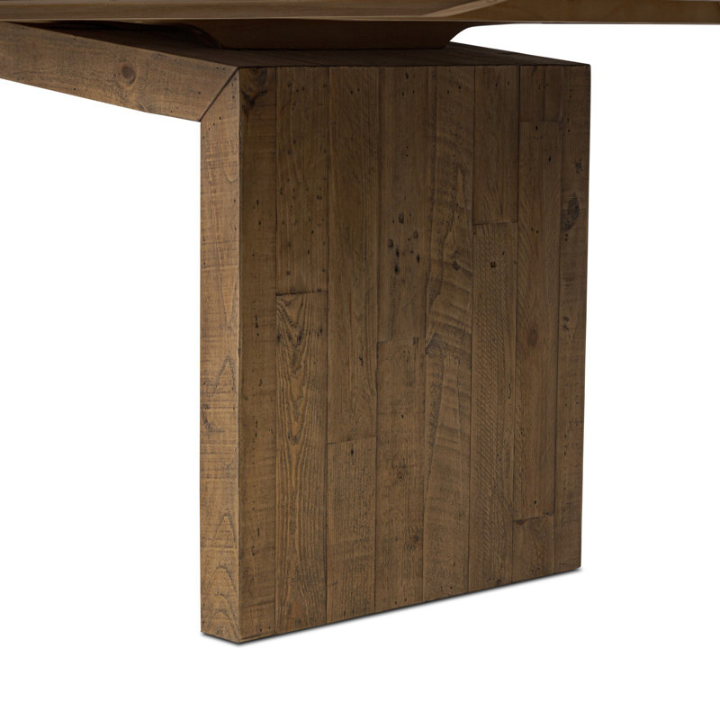 Matthes Solid Wood Dining Table, Aged Black Pine