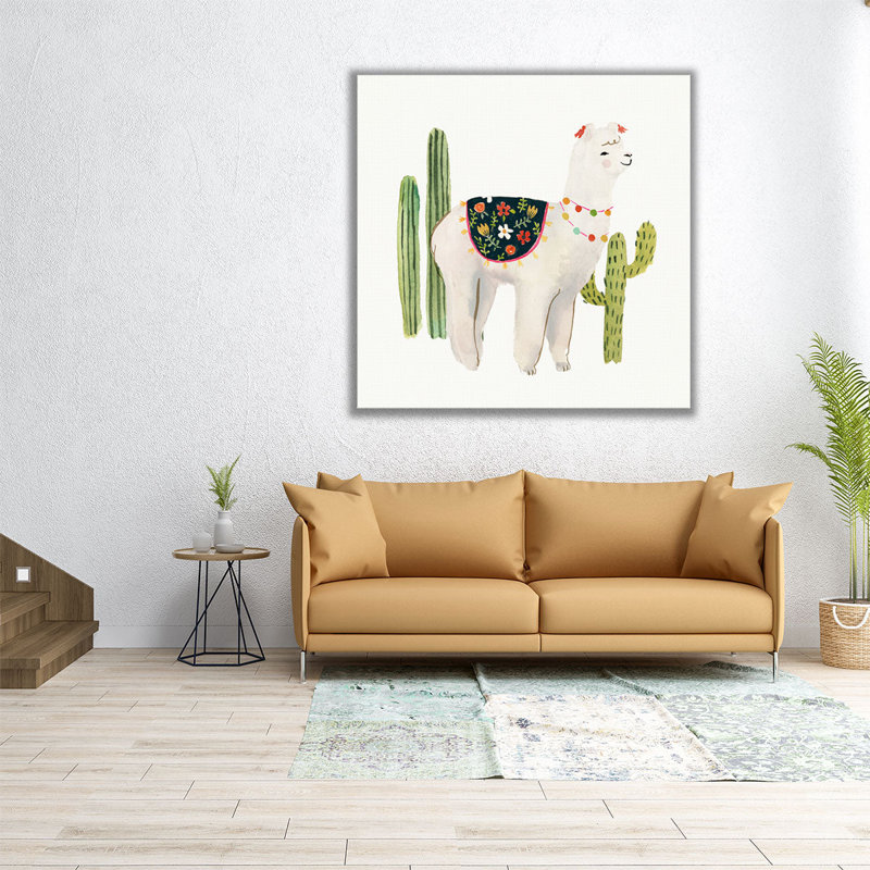 Sweet Alpaca III - reproduction d'art sur toile, H 40 po x l 40 po