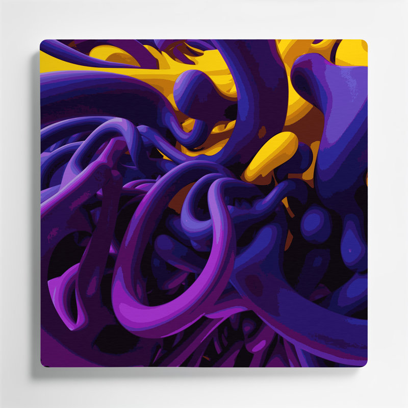 «Biomorphic Abstraction 53», art mural en métal mauve, H 12 po x l 12 po
