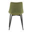 Chaise d'appoint de salle à manger en velours Castelo vert olive avec pieds noirs