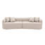 Canapé modulaire courbé en laine d'agneau brun, conception moderne, comprimé, sans assemblage, mousse haute densité pour le confort du salon modulaire, ambiance-67033455