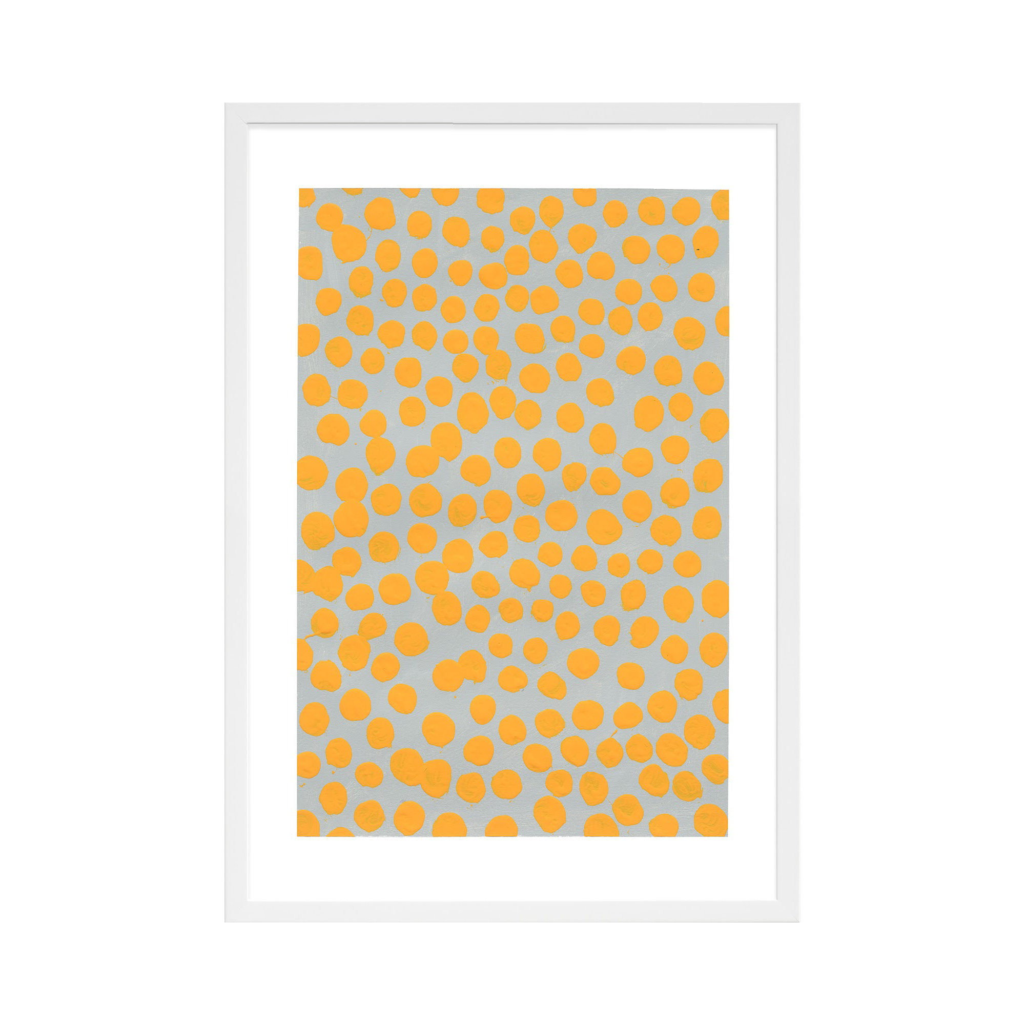 Saffron On Gray by Michela Sorrentino, 38" H x 26.5" W x 1.25" D, White