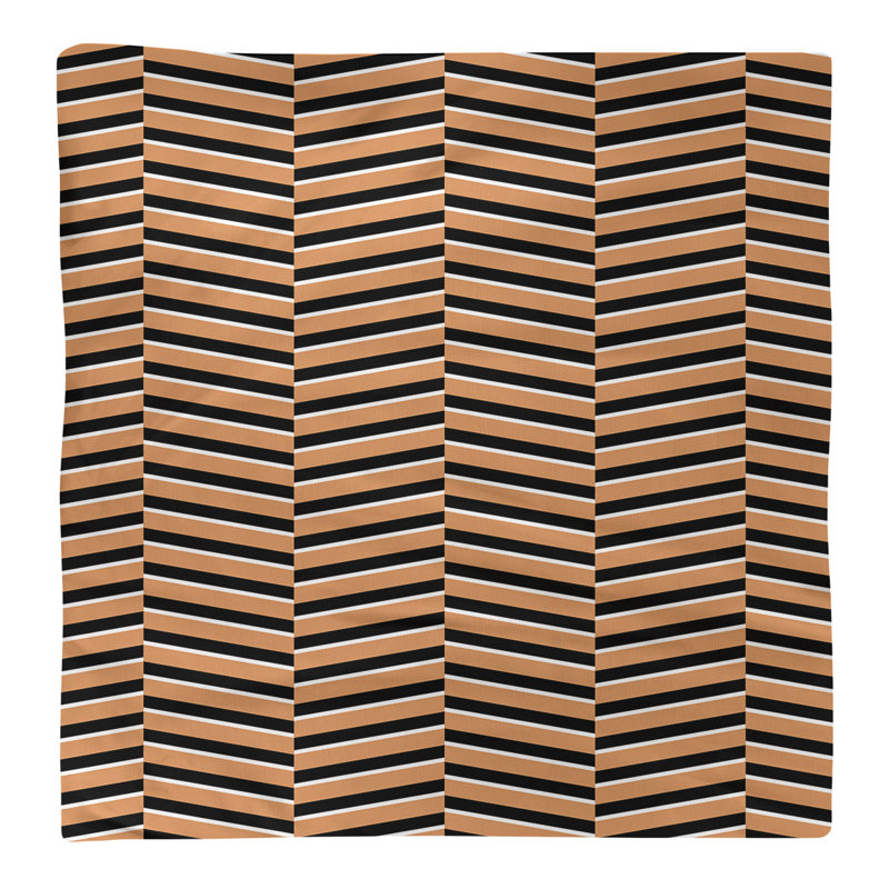 Jaya Cotton Chevron Square Napkin, Orange, Cotton Twill, 0.1" H x 10" W x 10" D
