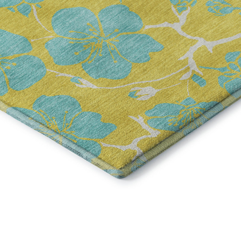 Tapis floral Premium lavable à la machine Diskin AMF1034, Rectangulaire 3 pi x 5 pi