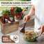 Ensemble d'ustensiles de cuisine avec support par Chef's Unique - Ensemble de spatules en bois naturel