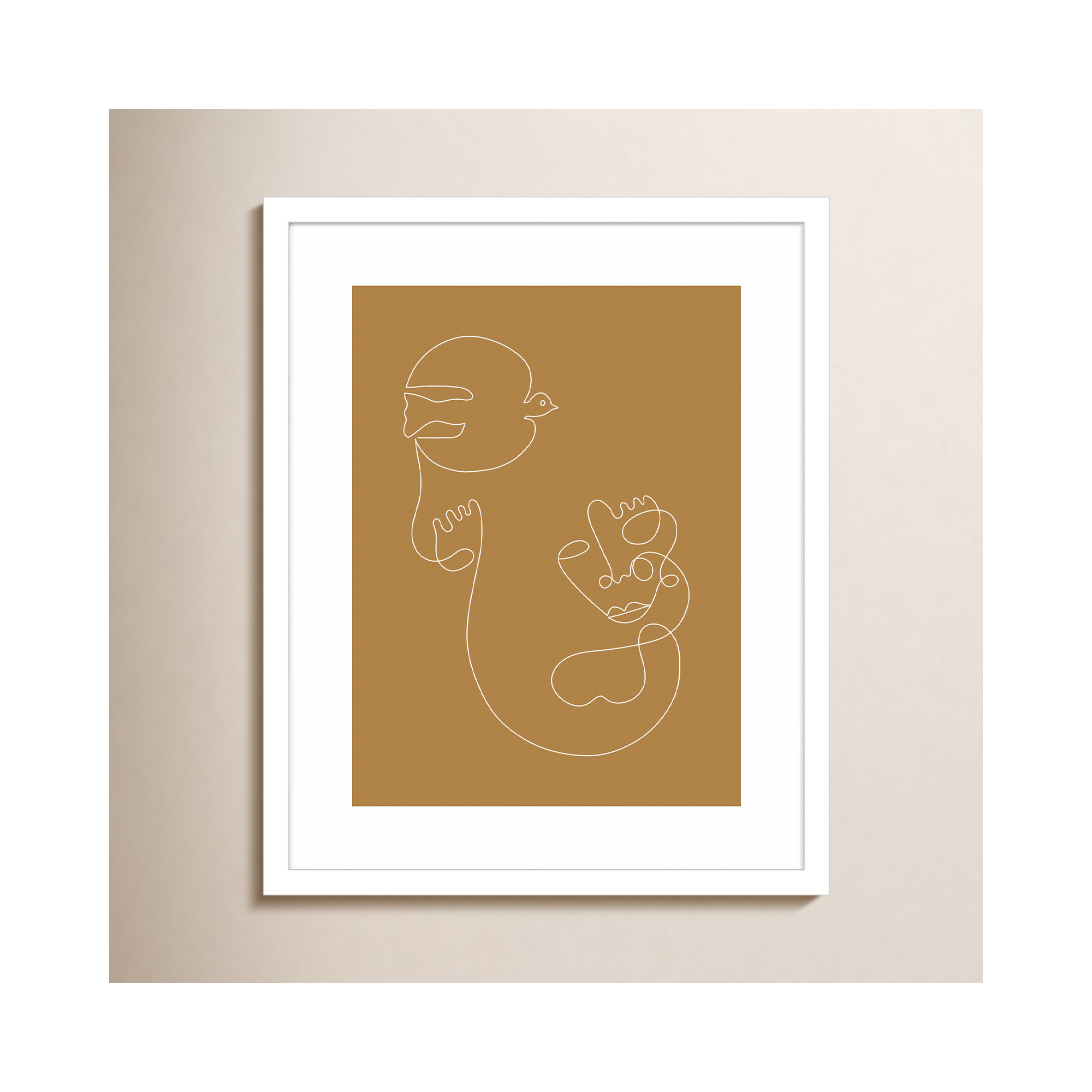 Hold On To Freedom by Shatha Al Dafai, White Framed, 21" H x 17" W