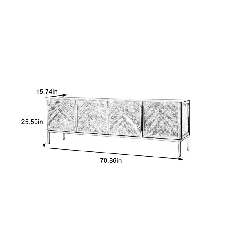 Rustic Wood & Metal TV Stand
