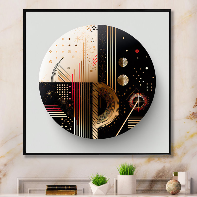 «Boho Chic Celebration», impression sur toile, Cadre flottant noir, H 36 po x l 36 po x P 1,5 po
