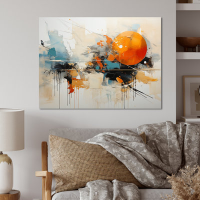 Teal Orange Bold Energy III - Collages abstraits, impression sur métal