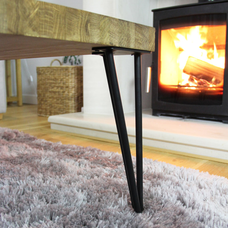 Downend Steel Table Leg, 40.64cm H x 11cm W x 8cm D, Black
