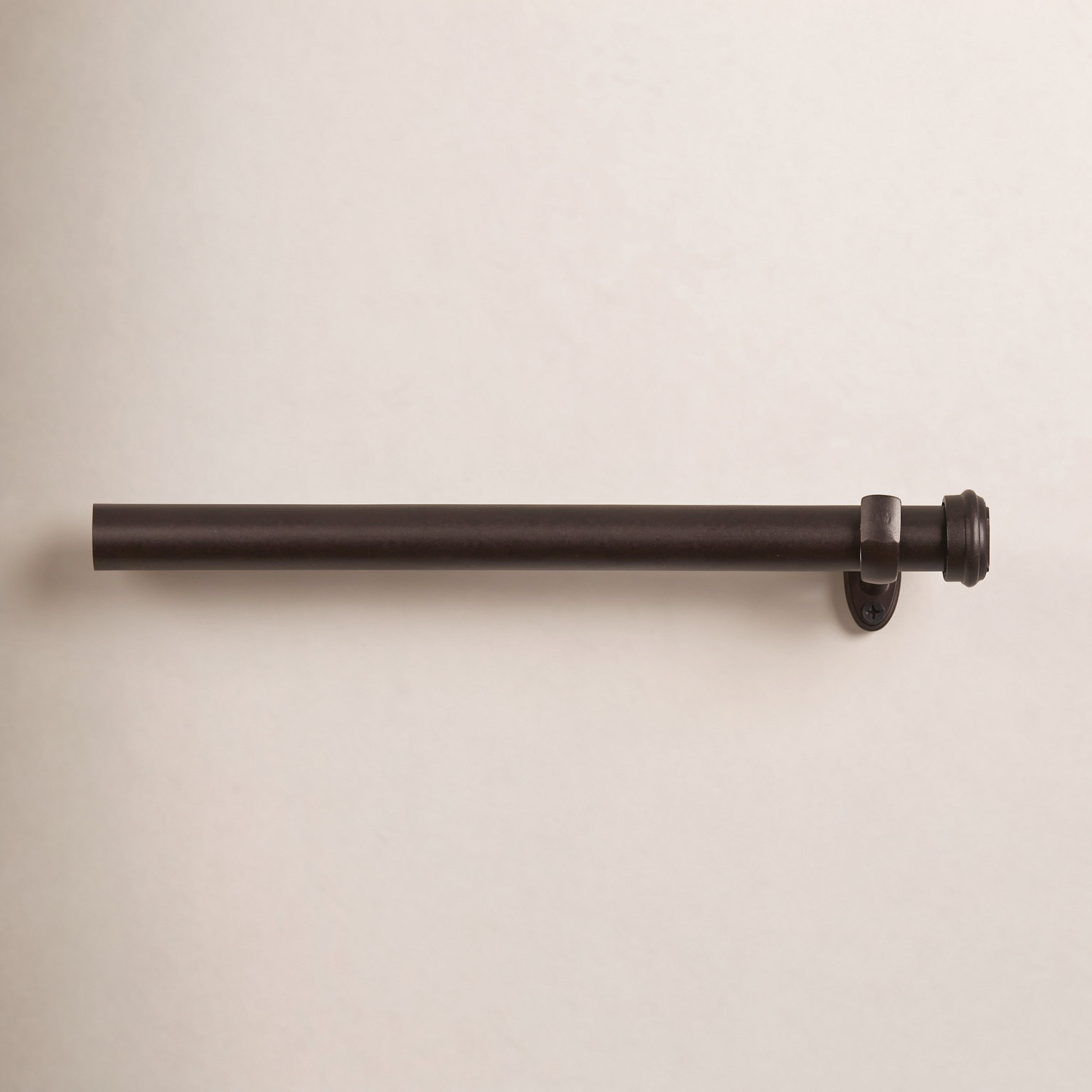 Linc Metal Single Curtain Rod, Copper, 72"-144" W