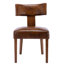 Ensemble de 2 chaises de salle à manger de style Mid-Century moderne en cuir de polyuréthane rembourré avec dossier incurvé et structure en bois franc-1292742458