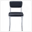 Vintage-Inspired Black And Chrome Upholstered Side Chairs (Set Of 2) With Padded Seats And Open Back Design-1562313464
