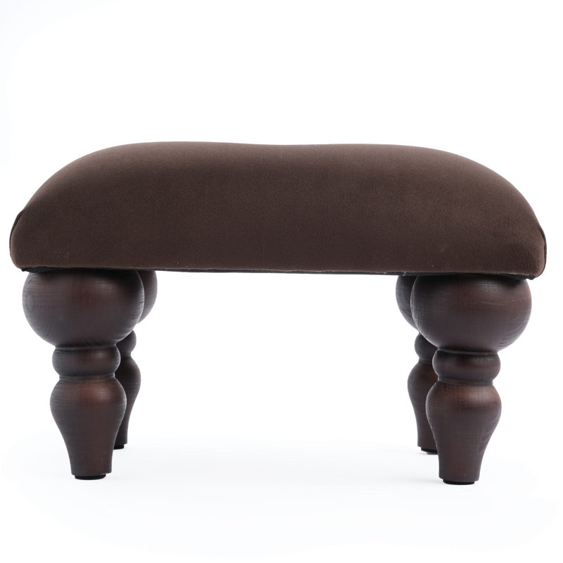 Cowell 38cm Wide Velvet Tufted Square Solid Colour Footstool Ottoman, Brown