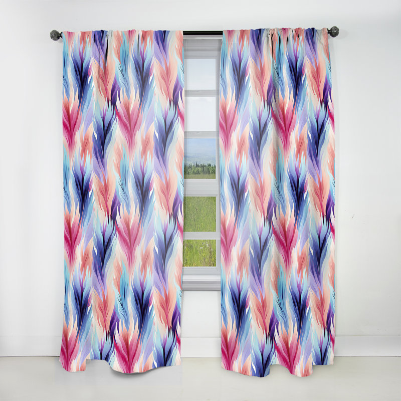 Purple And Pink Boho Ikat Spirit Harmony - Vintage Curtain - Velvet Room Darkening - 1 Panel, 52" W x 63" L