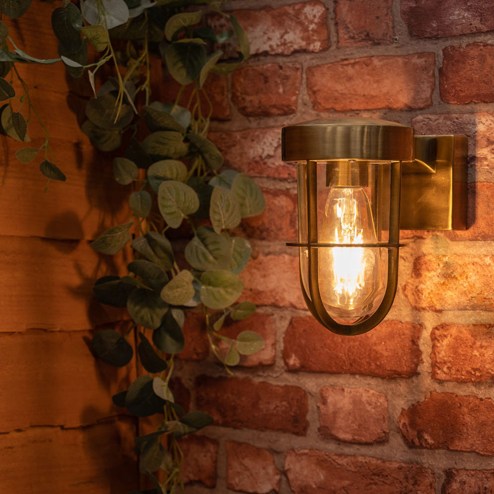 Brinkema Polished Chrome 12cm H Outdoor Armed Sconce