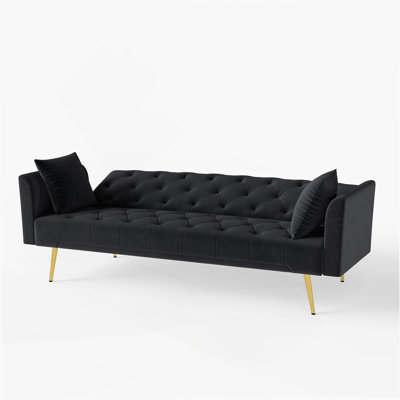 Modern Convertible 72 Inch Foldable Sleeper Sofa With Tufted Design For Small Spaces And Multi-Functional Use.