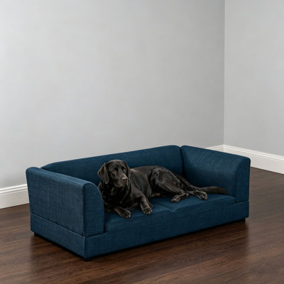 Canapé confortable surdimensionné pour animaux de compagnie de taille moyenne / grande - Conception rectangulaire moderne avec dossier, accoudoirs et coussin moelleux