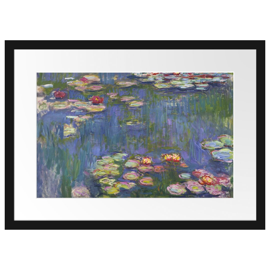 Gerahmtes Leinwandbild Water Lilies V von Claude Monet