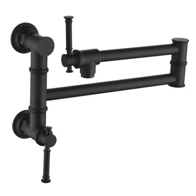 Matte Black Pot Filler, Wall Mounted Brass Faucet With Smooth Water Supply And Fingerprint Protection Filler Faucet, Treatment Flow