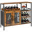 Armoire à vin avec porte-bouteilles détachable et porte-verres, brun rustique