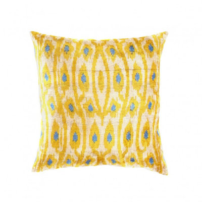 Pasargad Oasis Collection Silk Velvet Ikat Pillow