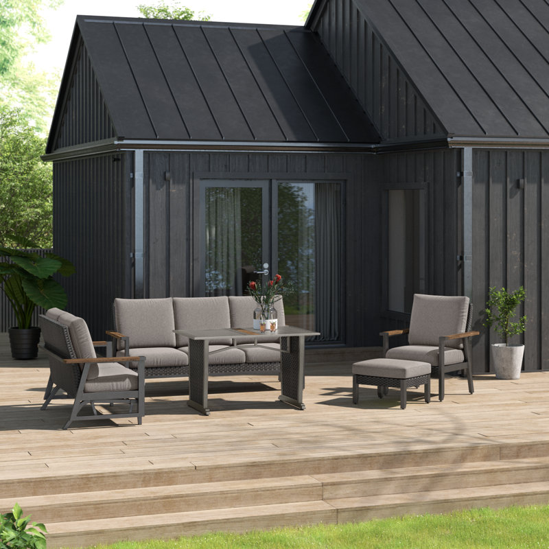 Bertolde 6 - Person Patio Conversation Set with Cushions