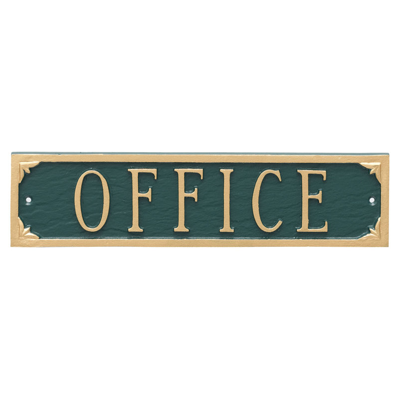 Plaque de jardin de l’état de bureau, Vert forêt / doré