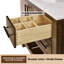 Meuble-lavabo 36 po avec lavabo Farmhouse, bois massif, 2 tiroirs, 2 portes à fermeture en douceur, tablette de rangement ouverte, comptoir et dosseret en marbre 0,79 po, brun rustique-1218096834-1218096836-1218096843