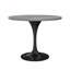 LeisureMod 5-Piece Dining Set, Modern 36-Inch Round Kitchen Table and 4 Upholstered Dining Chairs, PU Leather Mid Century Dinette Set with Metal Pedestal Base for Small Spaces, Apartment, and Café-1422500265