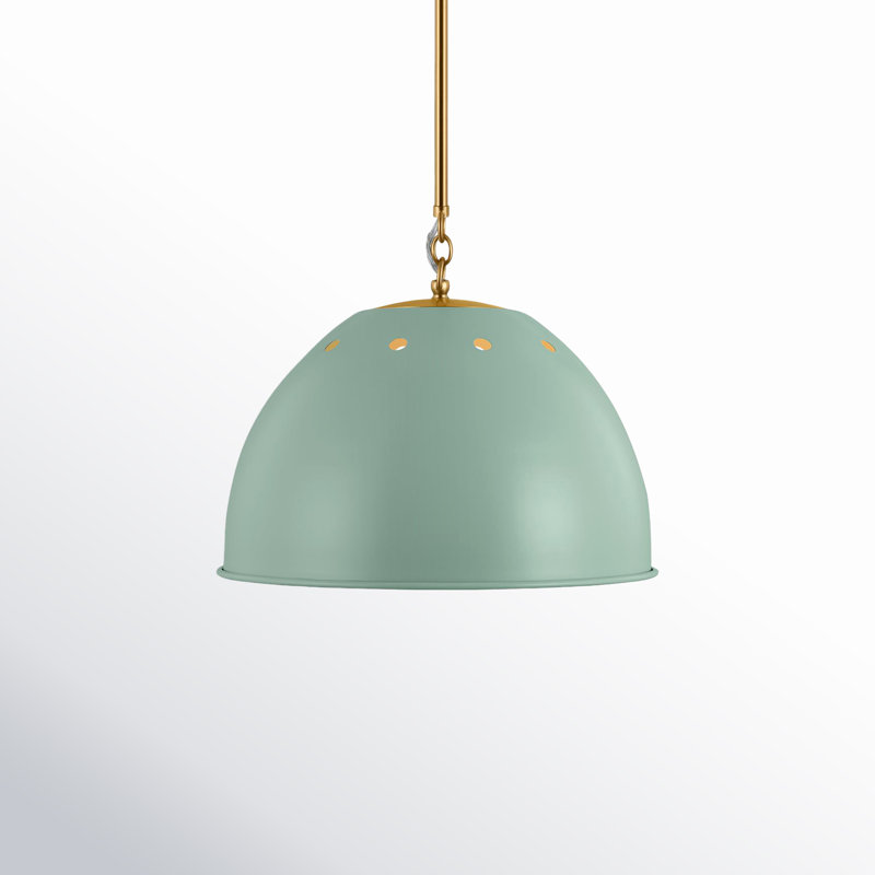 Single Light Metal Dimmable Pendant, Eucalyptus, 13.25" H x 15.38" W x 15.38" D