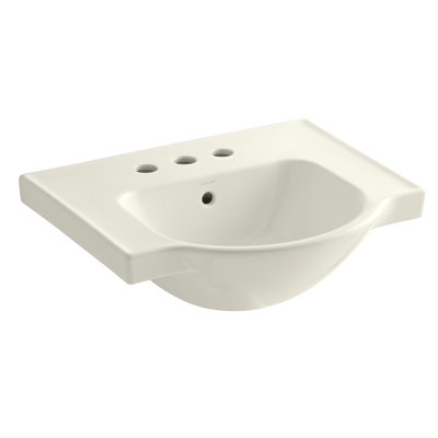 Veer Ceramic Pedestal Bathroom Sink with Overflow