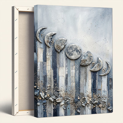 Moon Phases, reproduction d'art sur toile, ensemble de 1