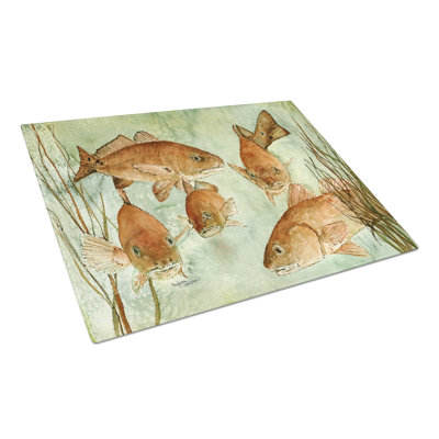 Caroline's Treasures Tempered Glass Fish Swim Cutting Board