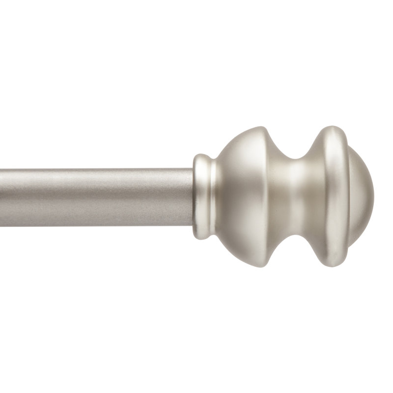 Antique Rust Adjustable Single Curtain Rod with Finials, 28'' - 48''