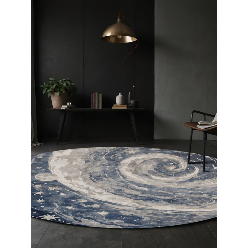 Silky Soft Plush Gray Area Rug, Round 5'
