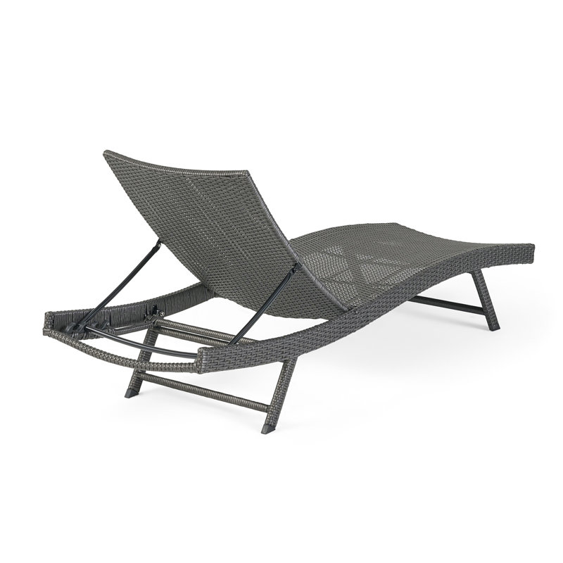 Kauai Pe Wicker Chaise Set Of 2, Gray