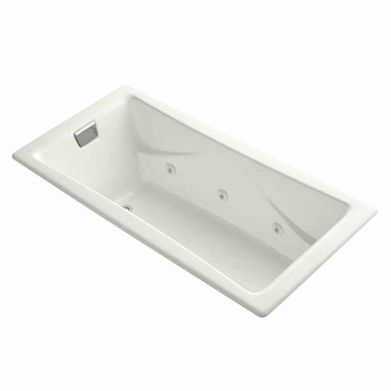 Tea-for-Two 72" x 36" Whirlpool Bathtub, Thunder Gray, Drop In