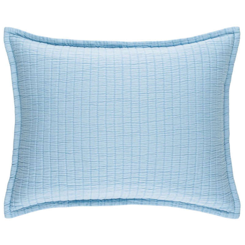 Boyfriend Matelasse Sham, Standard, Soft Blue