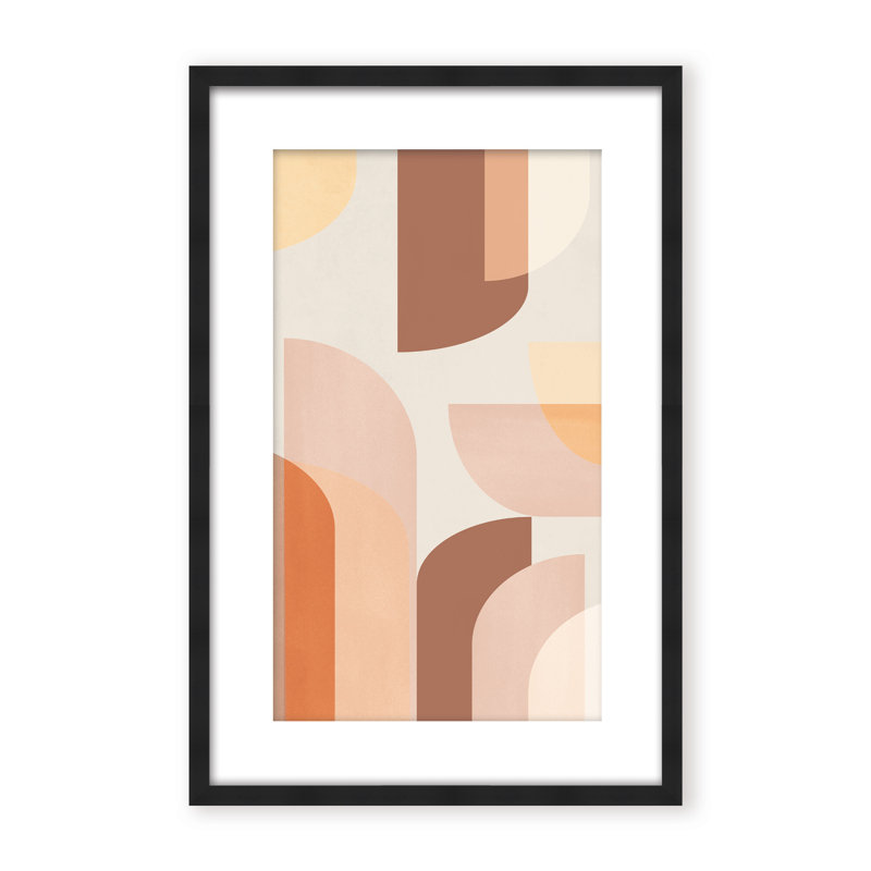 Abstract Retro Geometric by  - Picture Frame Graphic Art on Paper, 36" H x 24" W x 1.125" D, Framed Print, Gold