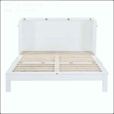 Grand lit escamotable avec grands tiroirs et chargement USB